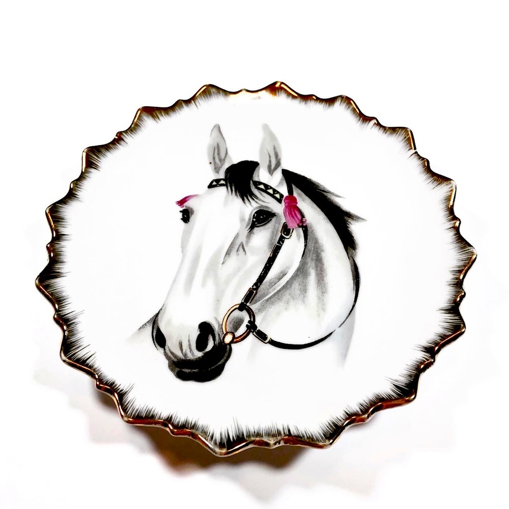 Vintage Horse Equestrian Western Ceramic Plate